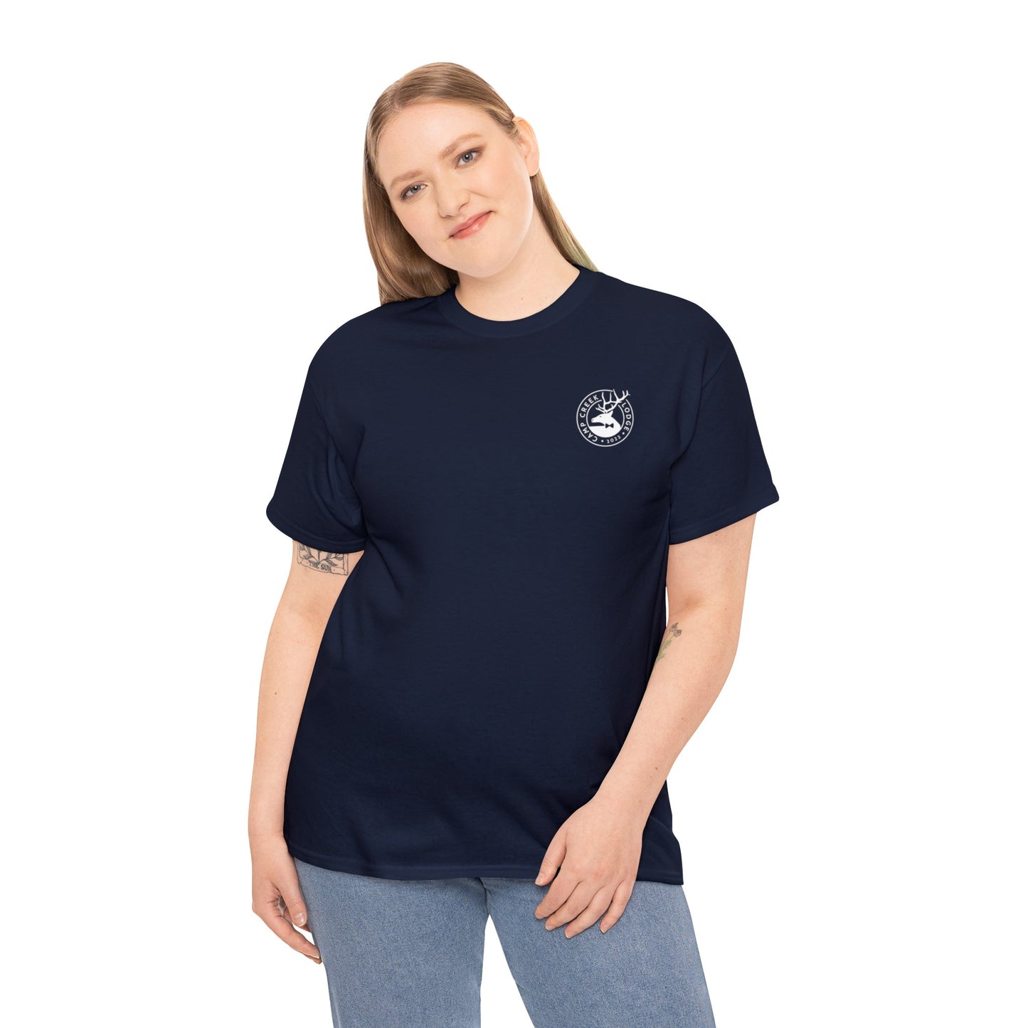 Camp Creek Logo Tee / White+Blue