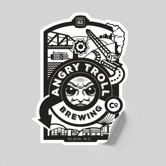 The Angry Troll Brewery Story Sticker